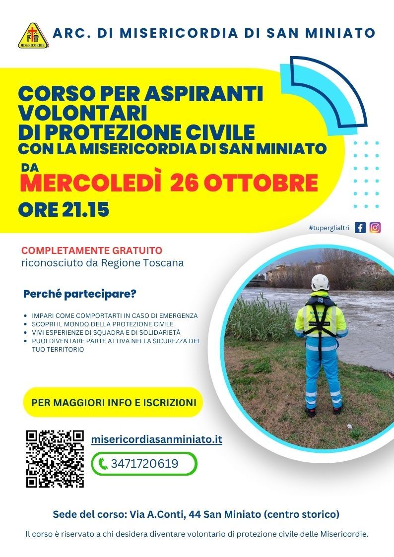 📢 Al via il nuovo Corso Base di Protezione Civile