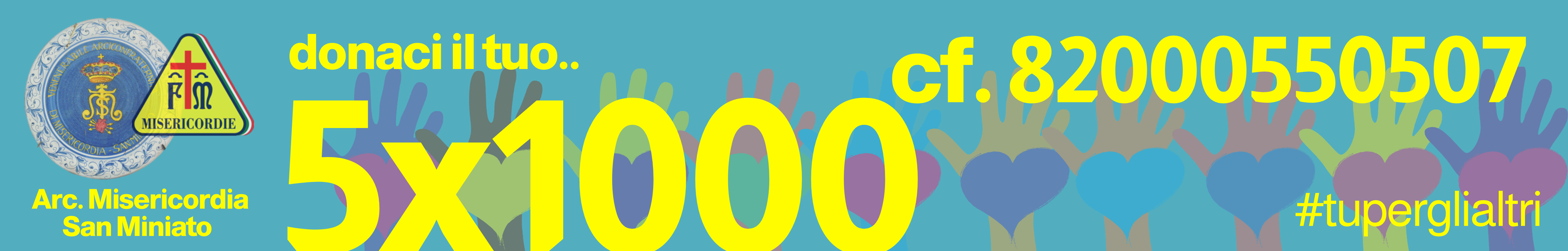 Donaci il tuo 5x1000, inserisci il nostro codice fiscale nella tua dichiarazione